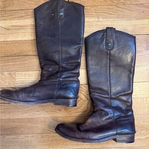 Frye Women’s Melissa Button Riding Boots Leather Knee-High Size 7.5